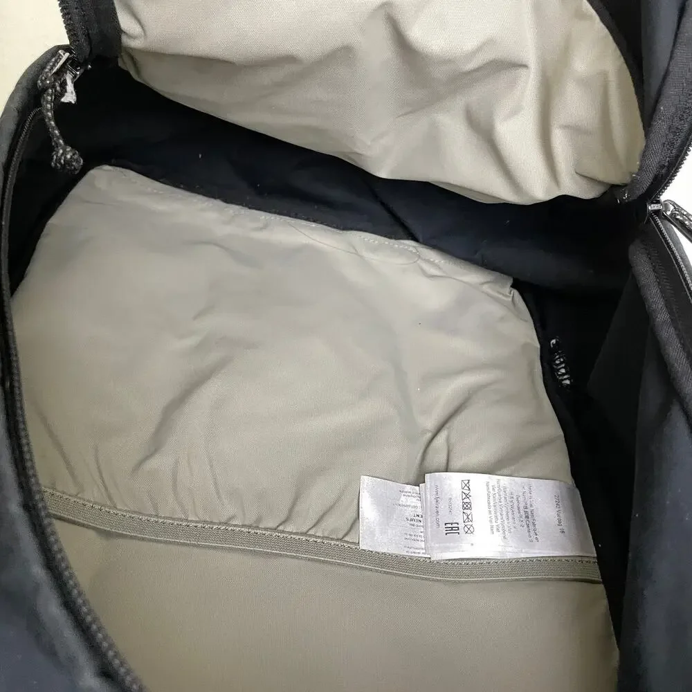 Fjallraven Vardag Backpack Black Outdoors School Daypack Handle Pockets Zippers